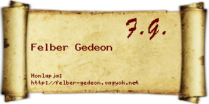 Felber Gedeon névjegykártya